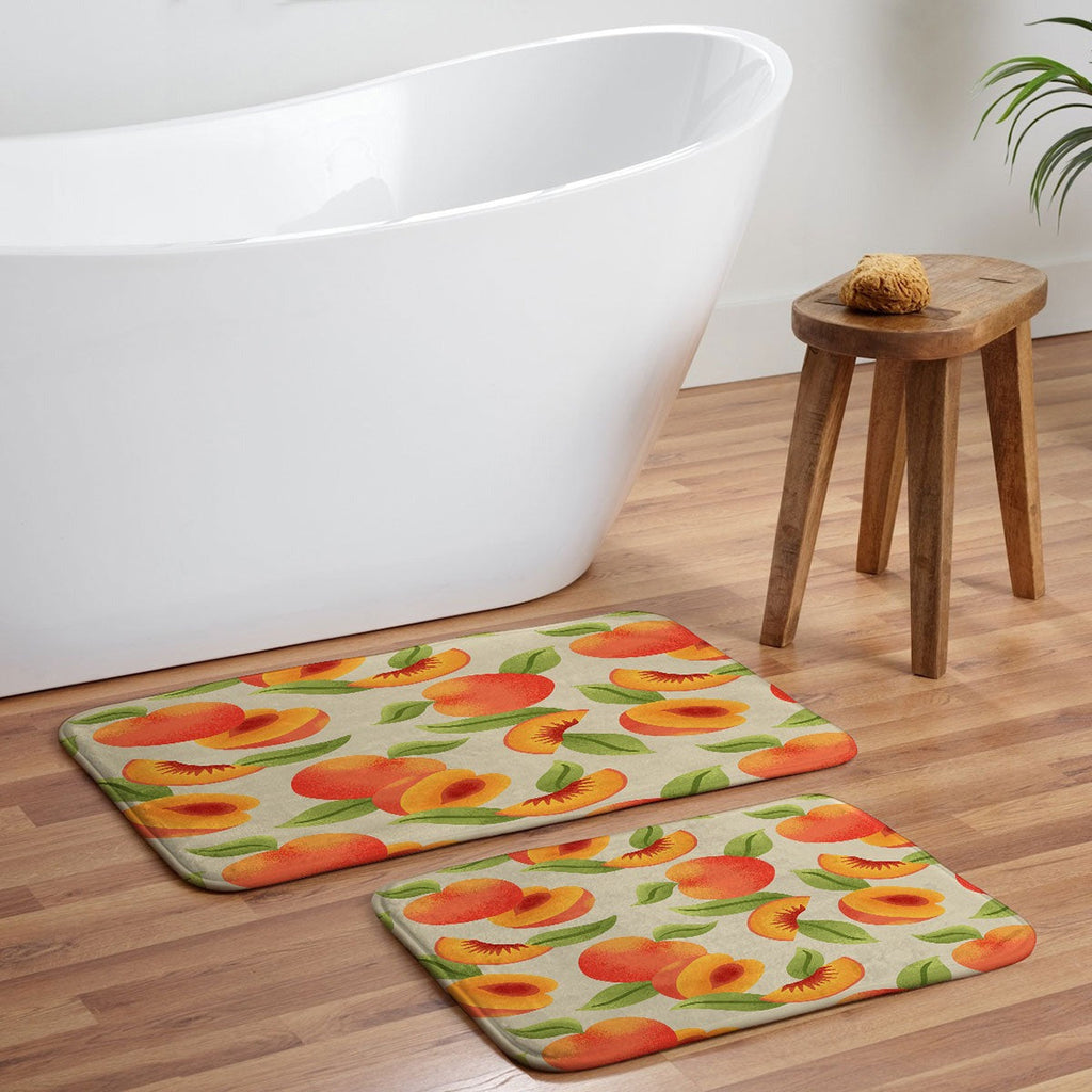 Jessica Molina Peach Pattern Memory Foam Bath Mat