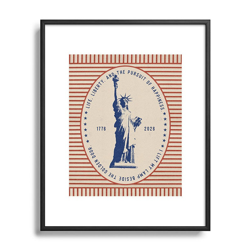 DENY Designs Life Liberty Metal Framed Art Print