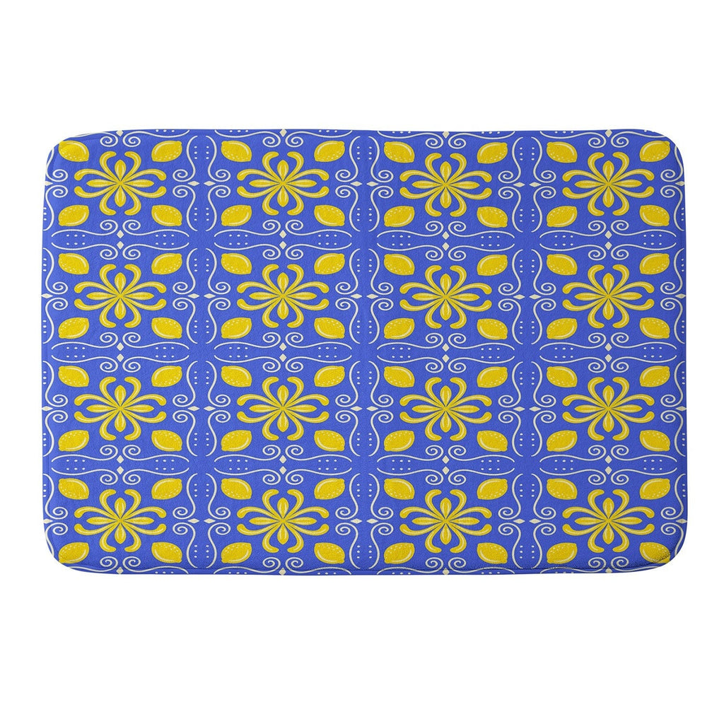 Design by Spark Dolce Vita Lemon Tile Memory Foam Bath Mat