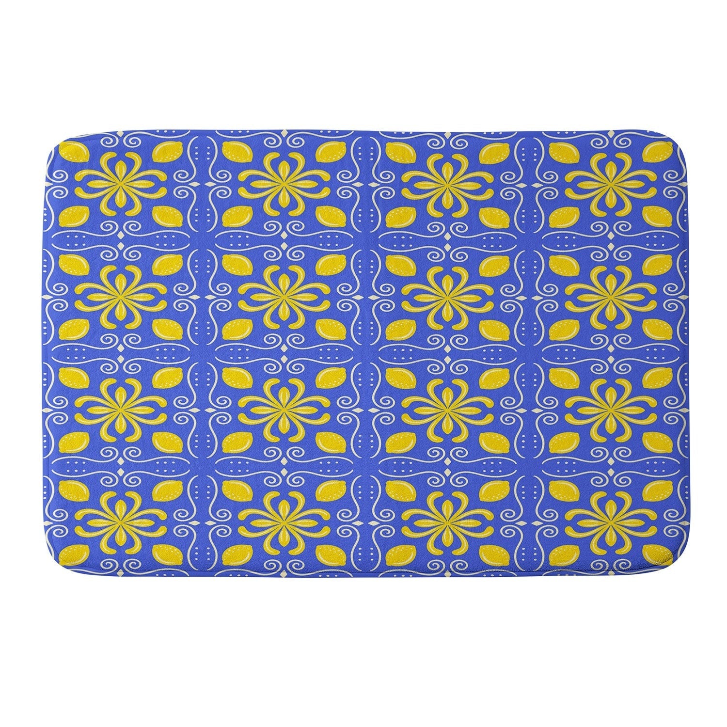 Design by Spark Dolce Vita Lemon Tile Memory Foam Bath Mat