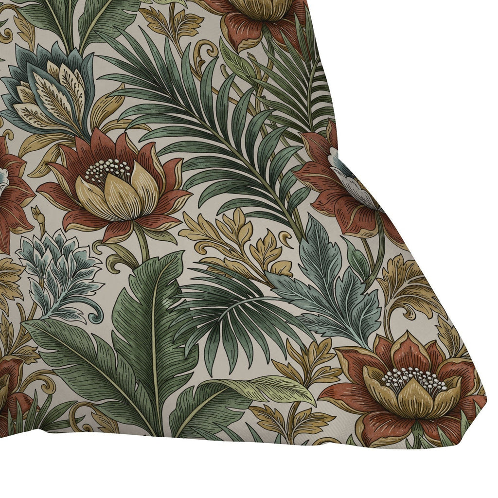 Marta Barragan Camarasa Retro Jungle Garden Throw Pillow