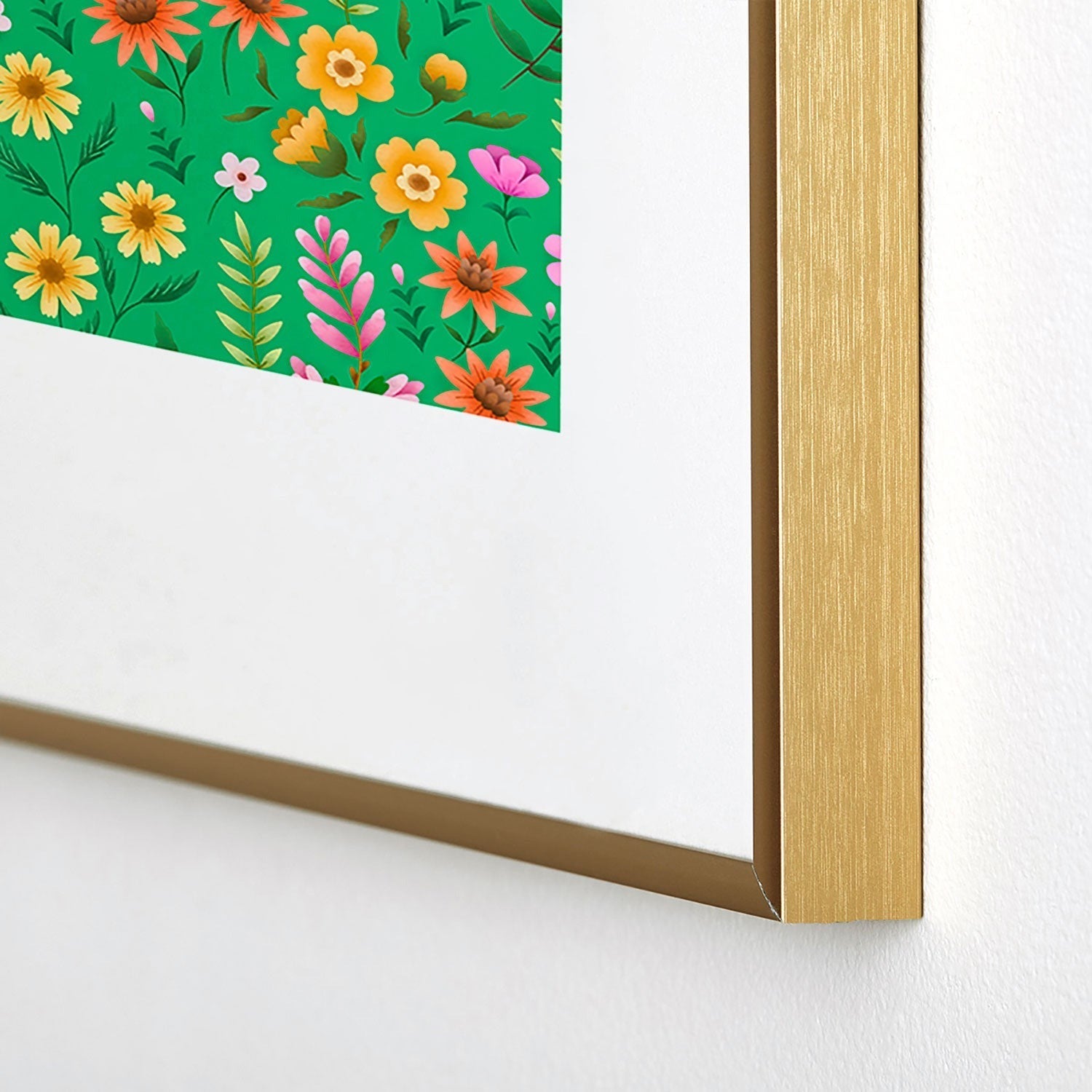 Pimlada Phuapradit Ditsy Spring Floral Green Metal Framed Art Print