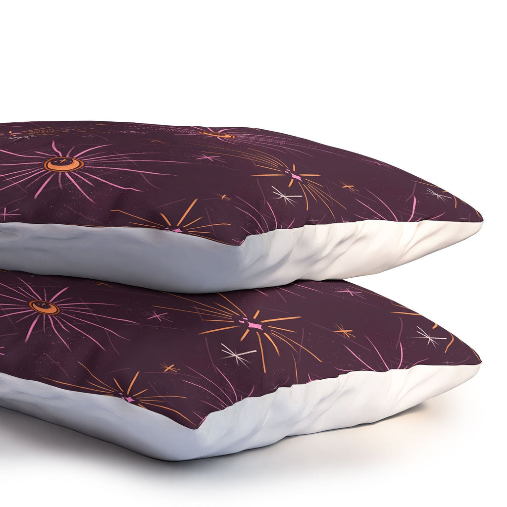 Little Om Pattern Little Moon plum Pillow Shams