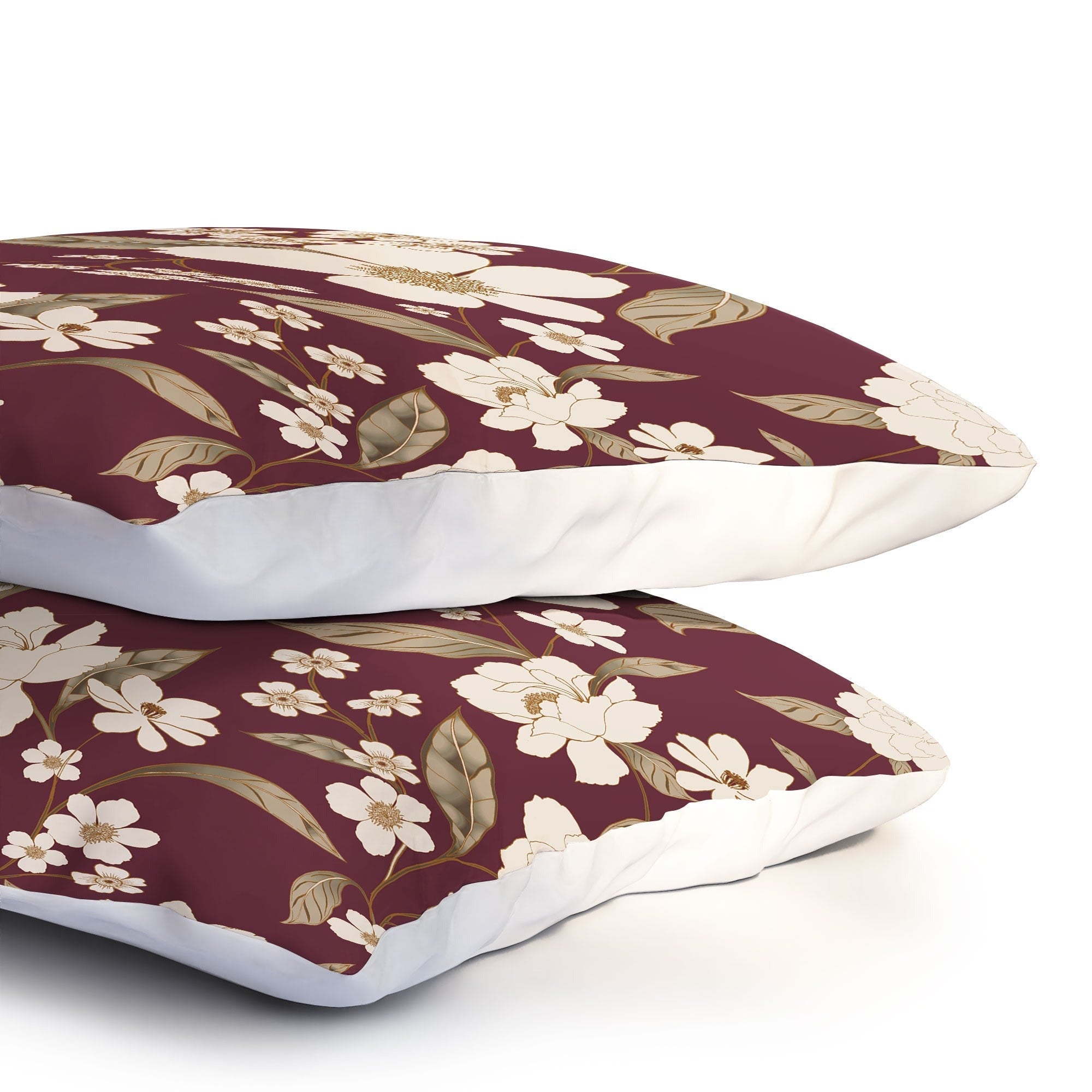 Gabriela Fuente Burgundy Floral Roberta Pillow Shams