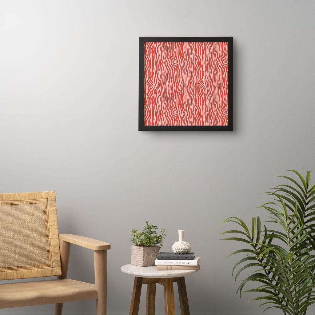 Avenie BR Red Zebra Stripe Framed Wall Art