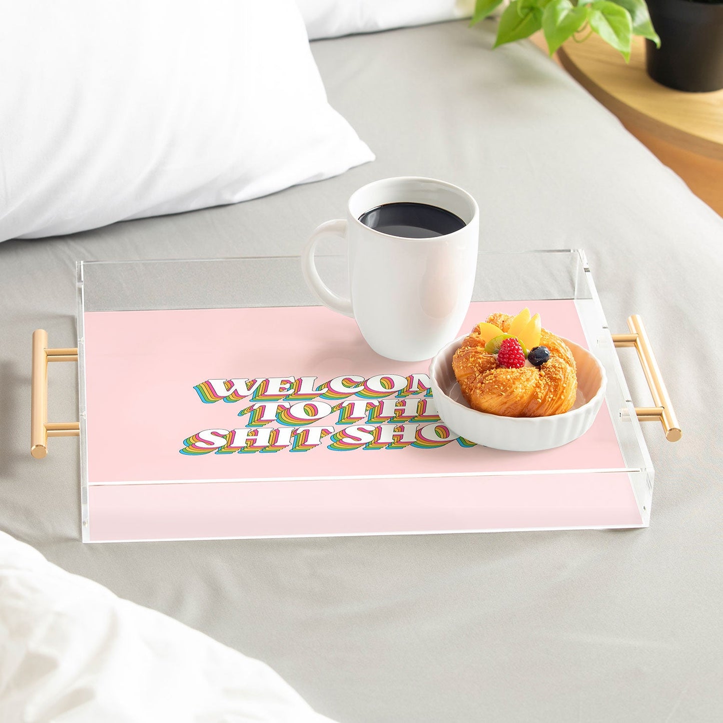ayeyokp Welcome To The Shitshow Pink Acrylic Tray