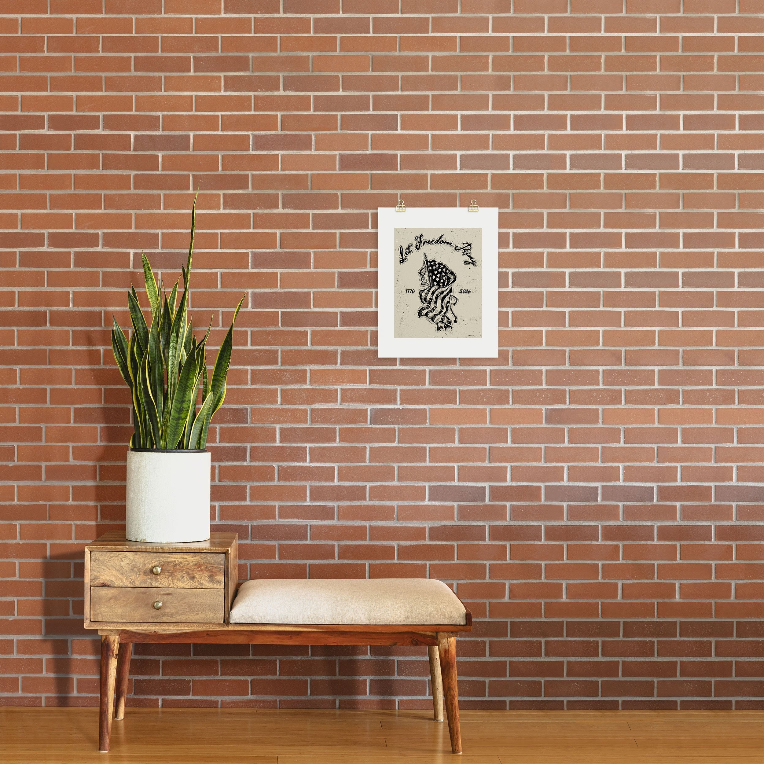 DENY Designs Let Freedom Ring Block Art Print