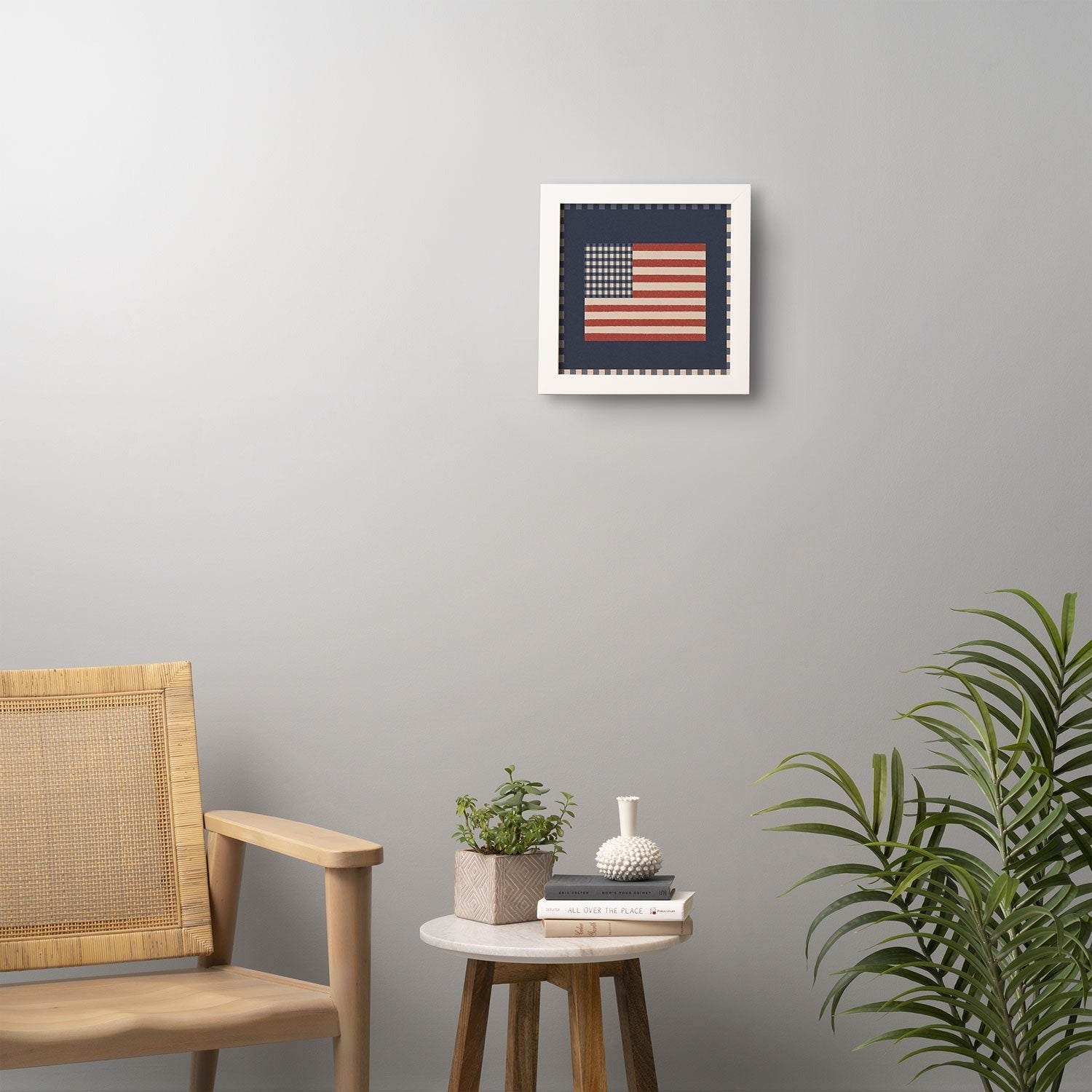 DENY Designs Gingham Flag Framed Wall Art