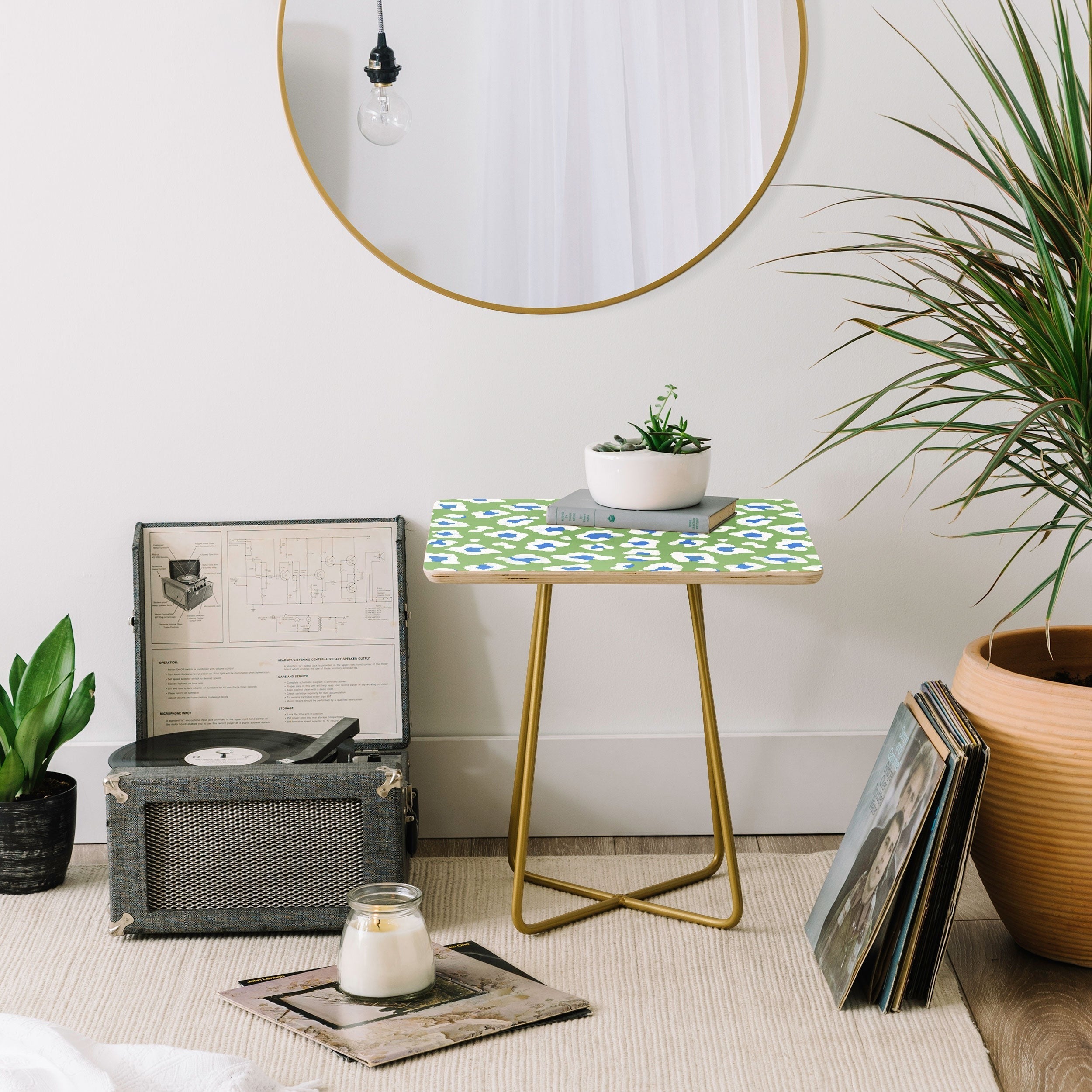Avenie BR Cheetah Print Side Table