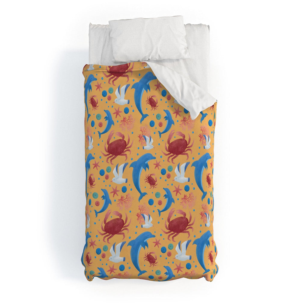 Seta Zakian Sailing Sealife yellow Duvet Cover