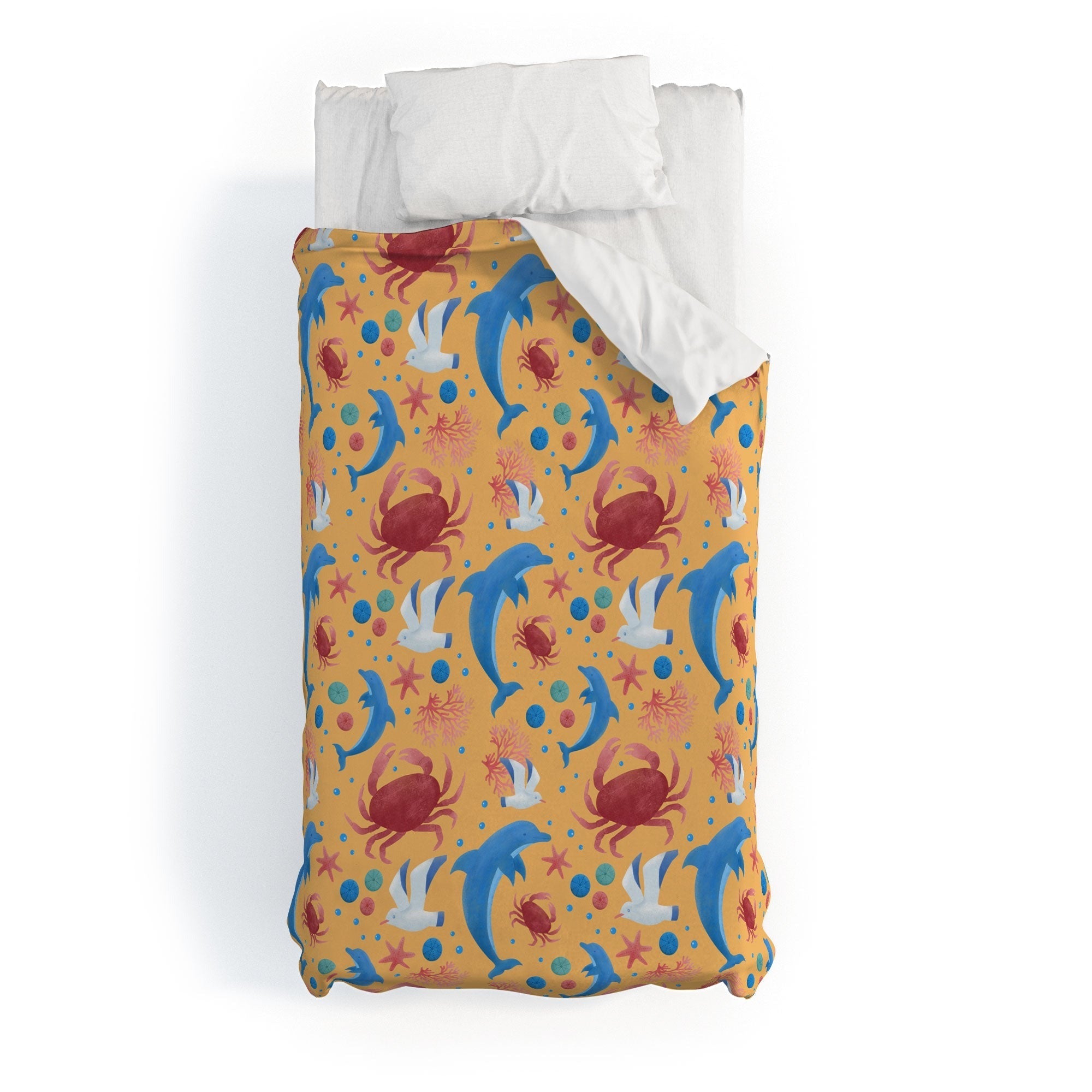 Seta Zakian Sailing Sealife yellow Duvet Cover