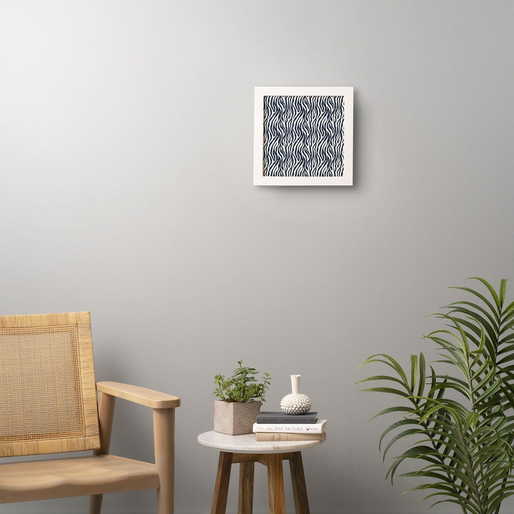 Avenie BR Navy Tiger Stripes Framed Wall Art