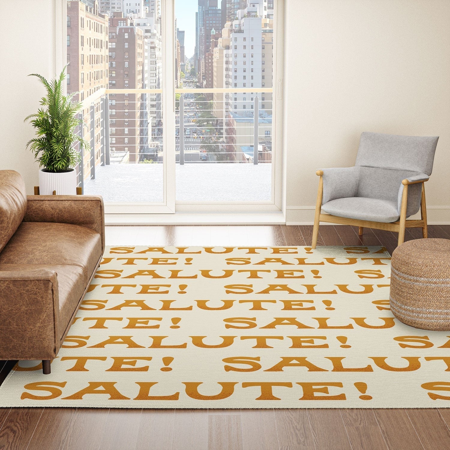 Jessica Molina Salute Gold Pattern on Cream Area Rug
