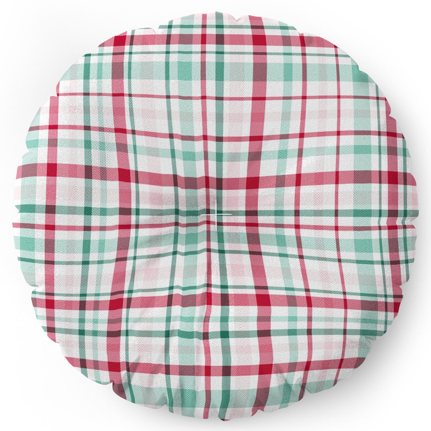 Lisa Argyropoulos Merry Vintage Plaid Floor Pillow Round