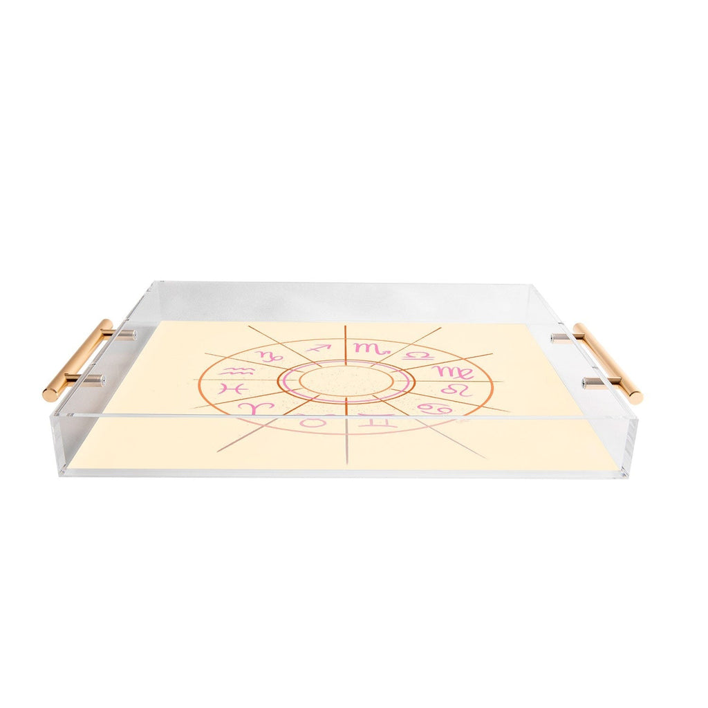 Little Om Zodiac Signs cream Acrylic Tray