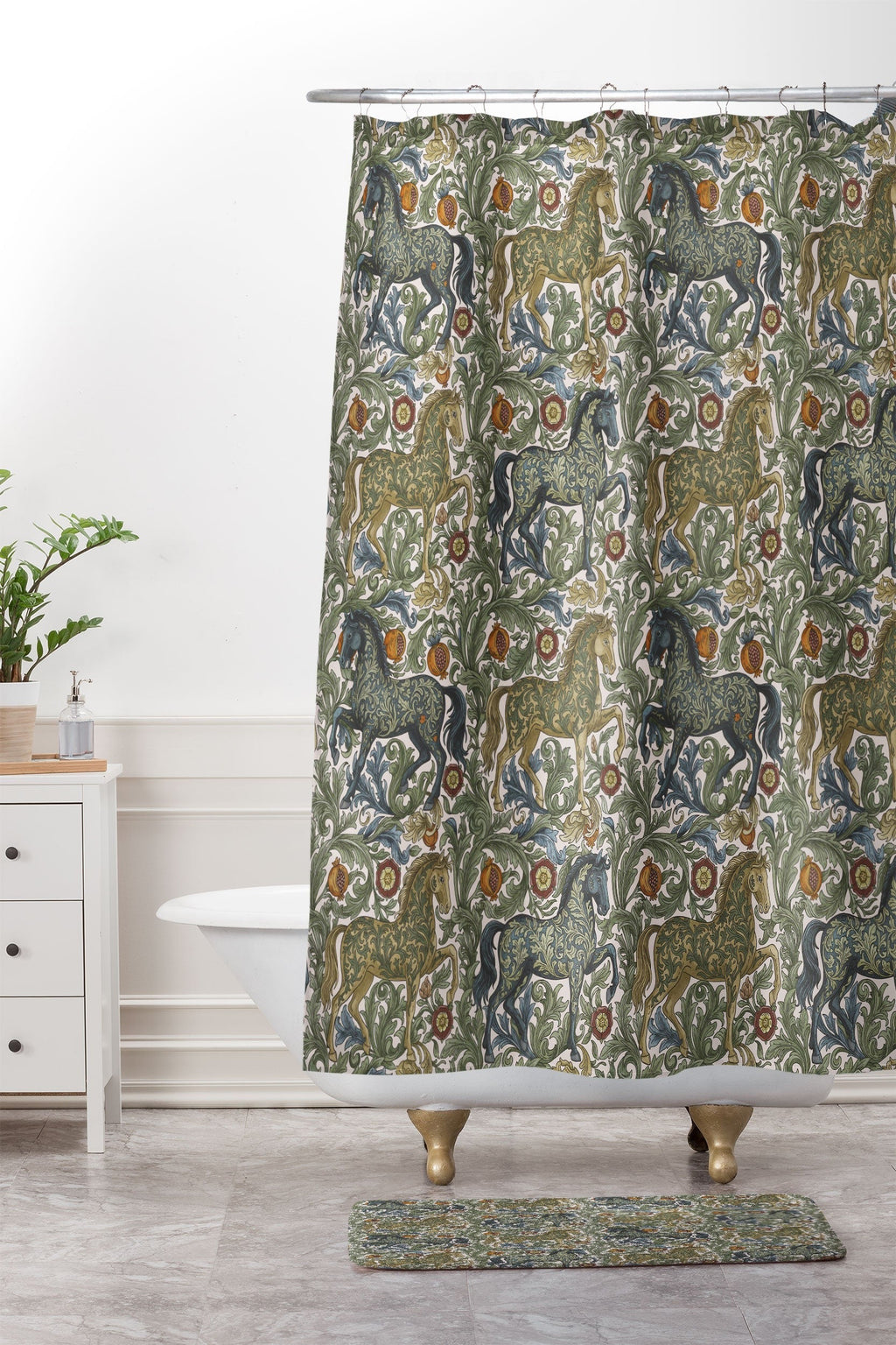 Marta Barragan Camarasa Renaissance Horse Garden Memory Foam Bath Mat