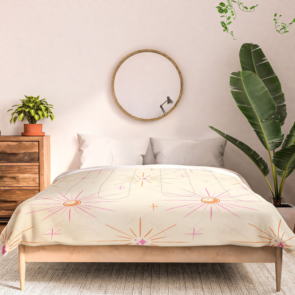 Little Om Pattern Little Moon cream Comforter