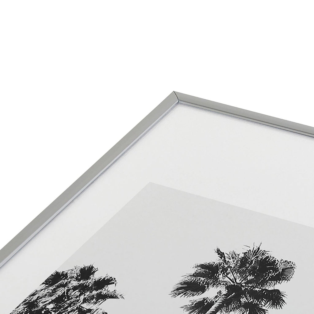 Gal Design Black And White Palms Metal Framed Art Print