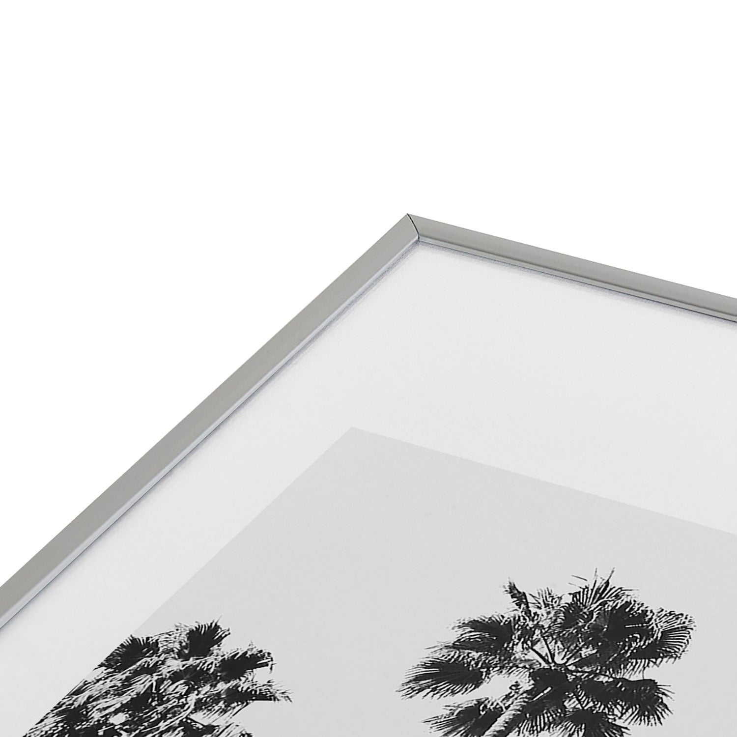 Gal Design Black And White Palms Metal Framed Art Print