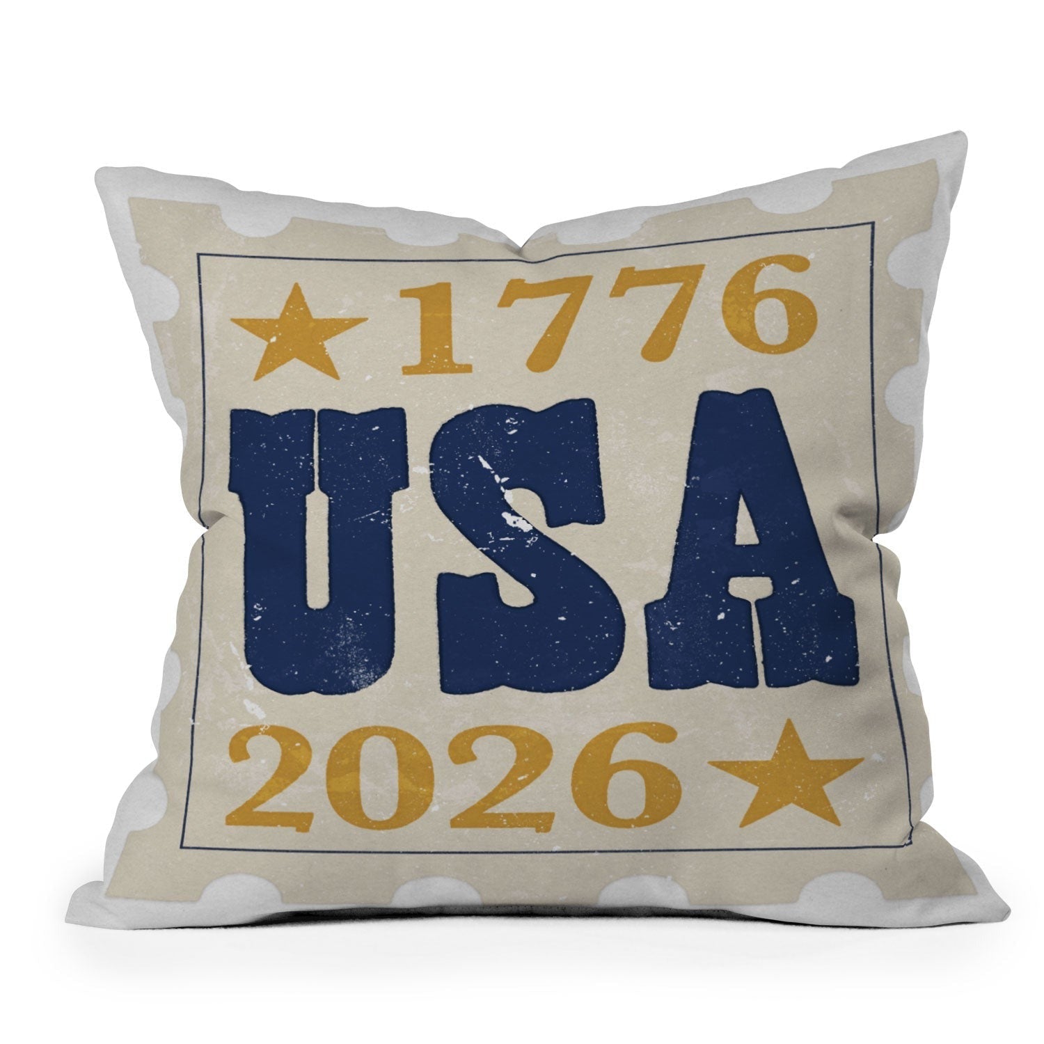 DENY Designs USA Stamp Outdoor Throw Pillow