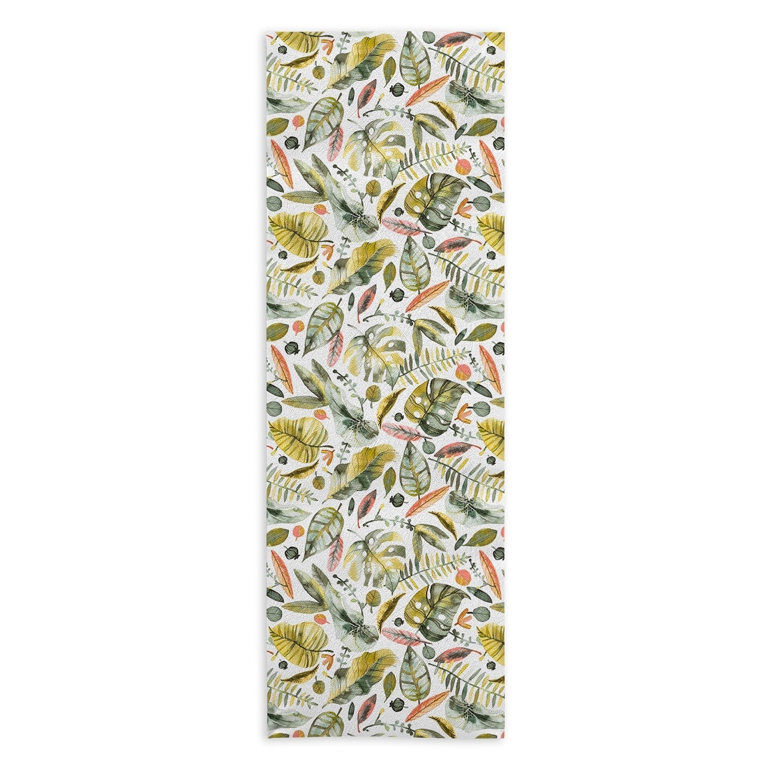 Ninola Design Botanic Retreat Tropical Jungle Leaves Botanical Green Orange Yoga Towel