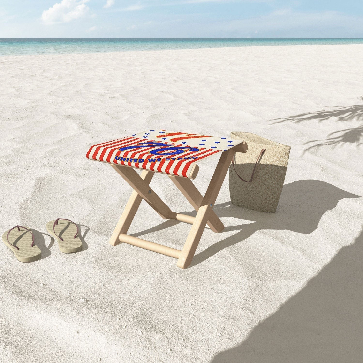 DENY Designs 1776 Stars Folding Stool