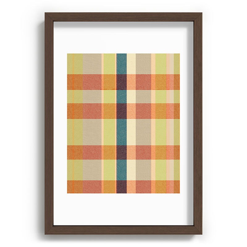 Marta Barragan Camarasa Retro Picnic Plaid Warm Tones Recessed Framing Rectangle
