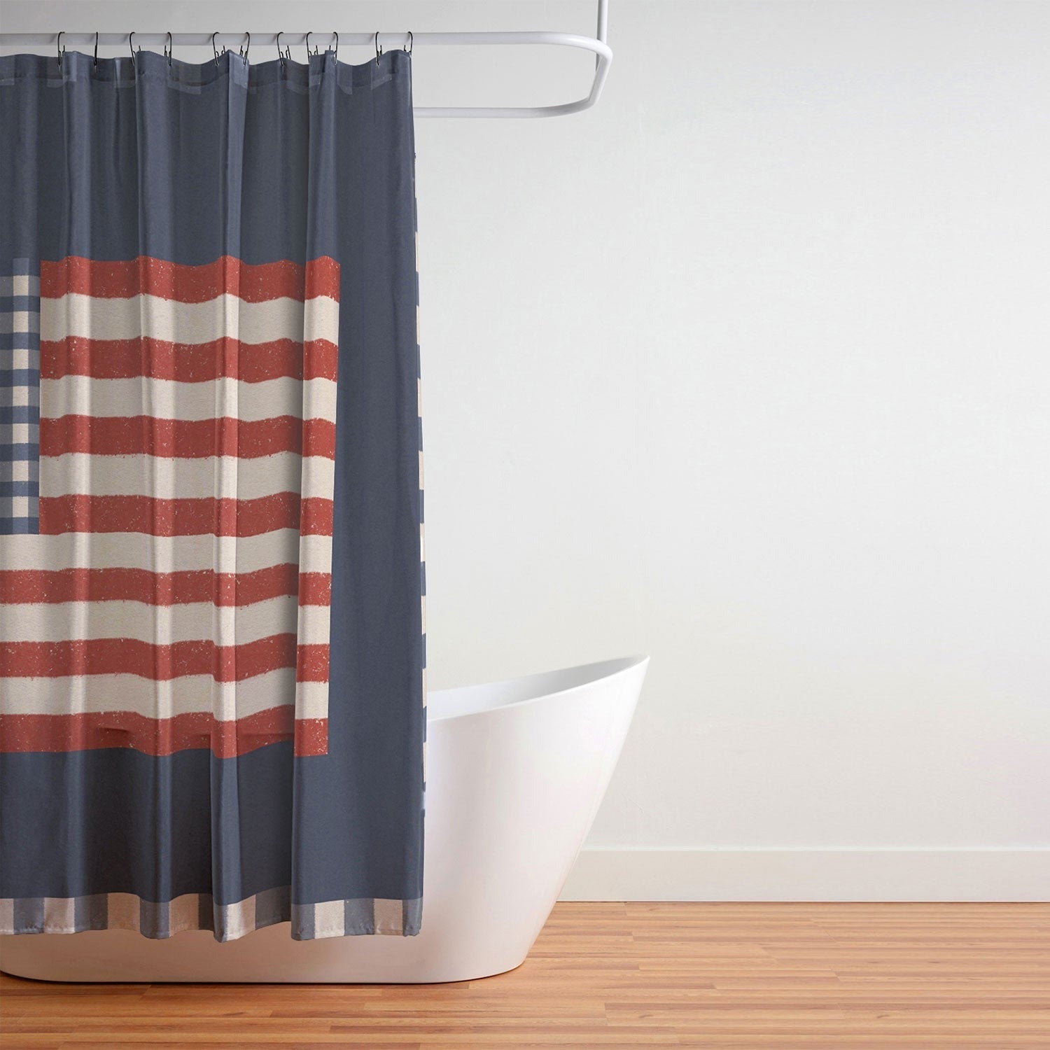 DENY Designs Gingham Flag Shower Curtain