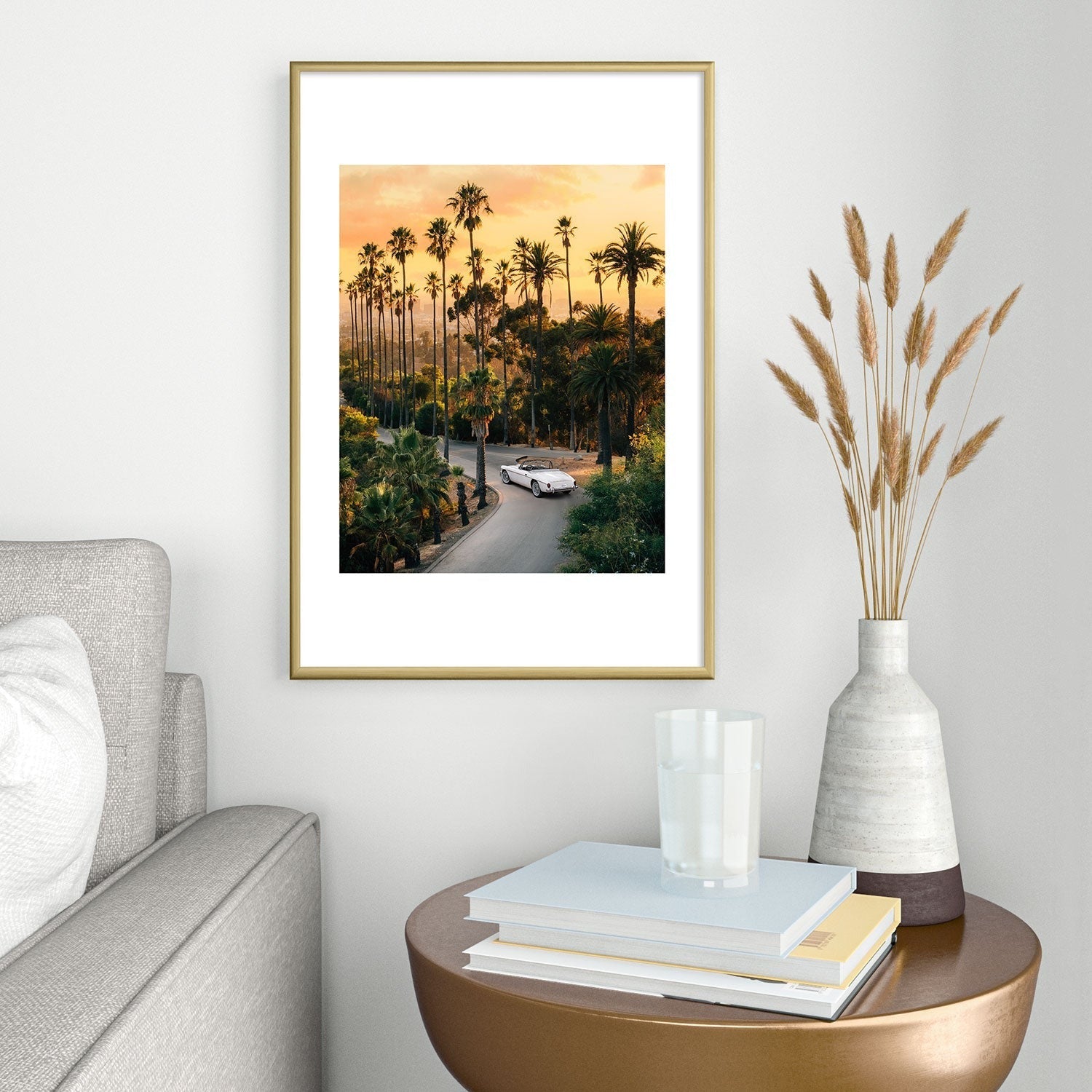 Gal Design Sunset Blvd Metal Framed Art Print