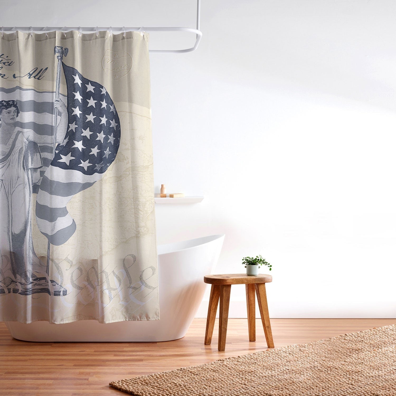 DENY Designs Liberty and Justice Woman Shower Curtain