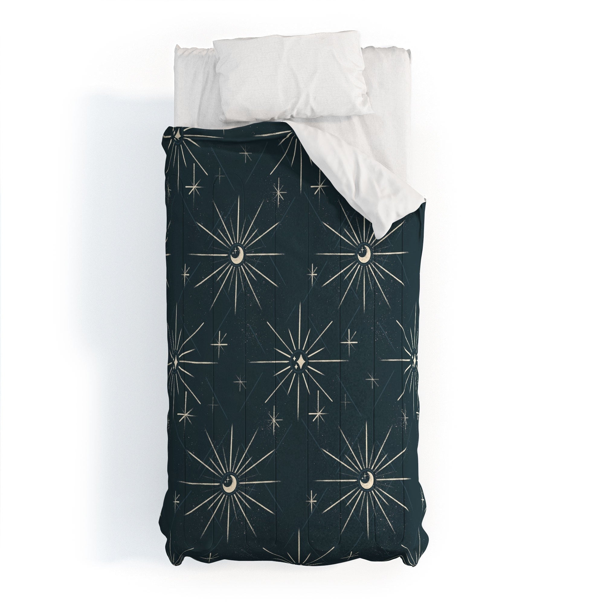 Little Om Pattern Little Moon navy Comforter