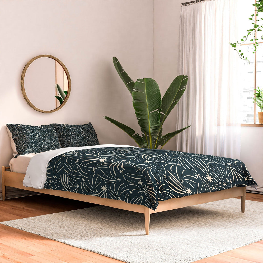Little Om Pattern Shooting Stars blue Comforter