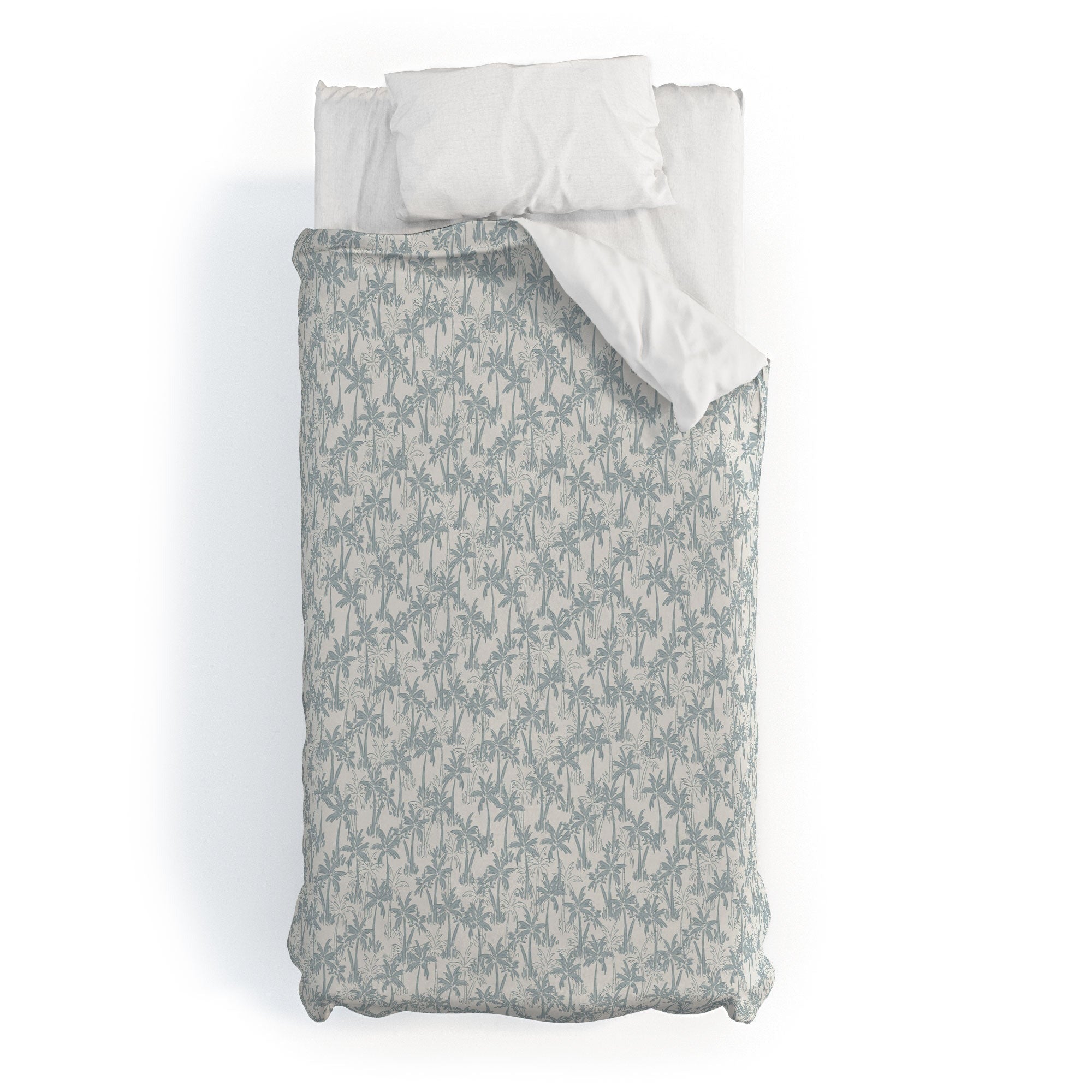CoastL Studio Palm Forest Coastal Blue Duvet Cover