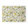 Ninola Design Botanic Retreat Tropical Jungle Leaves Botanical Green Orange Welcome Mat