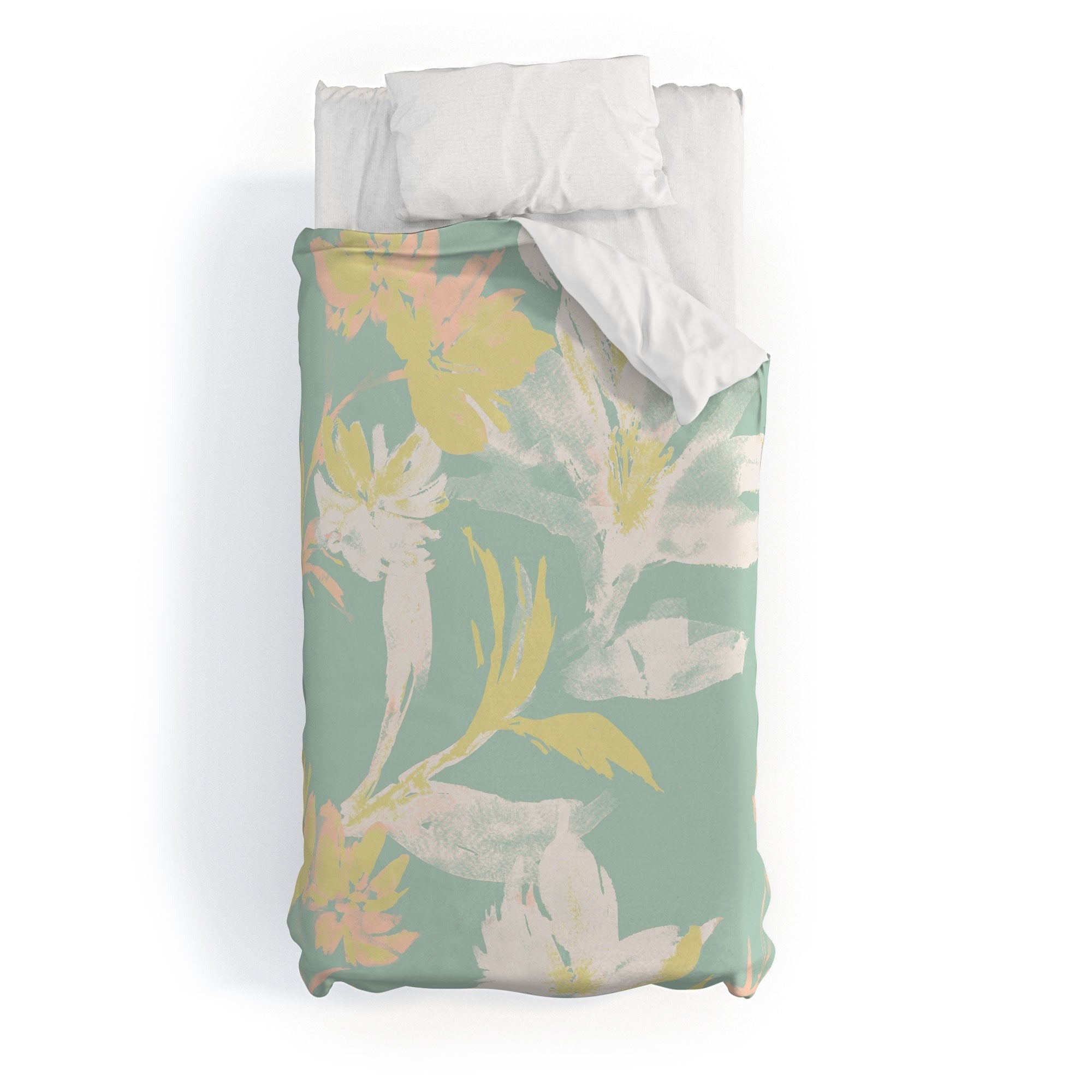 Gabriela Fuente Emma Floral Mint Duvet Cover