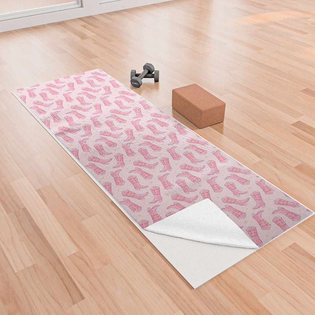 Love_Ryming Stars and Boots Yoga Towel
