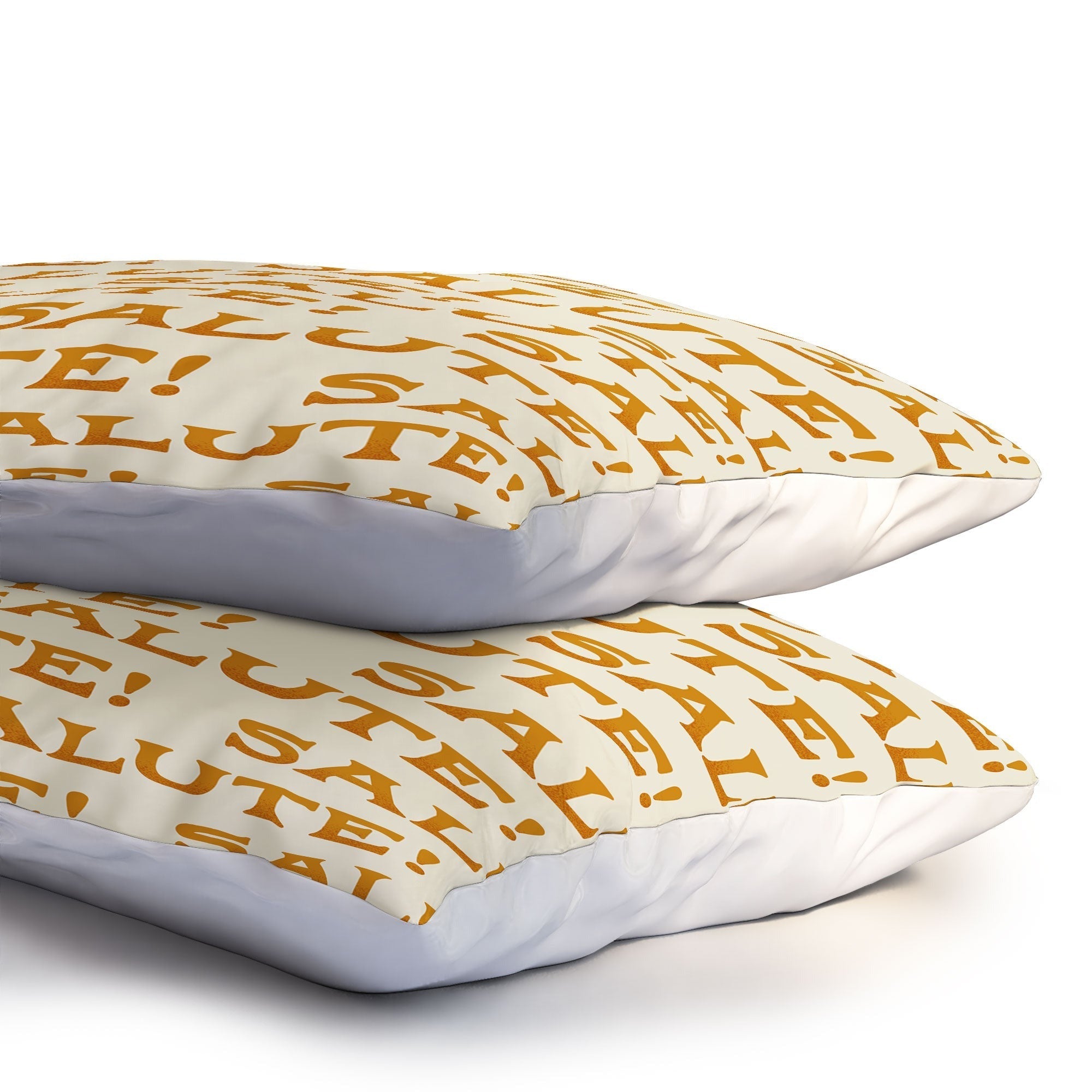 Jessica Molina Salute Gold Pattern on Cream Pillow Shams
