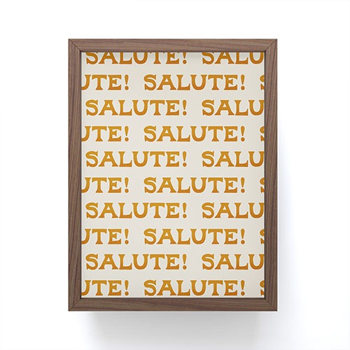 Jessica Molina Salute Gold Pattern on Cream Framed Mini Art Print