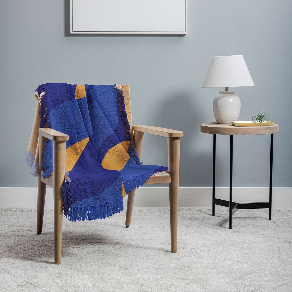Camilla Foss Pebbles in Stream Throw Blanket