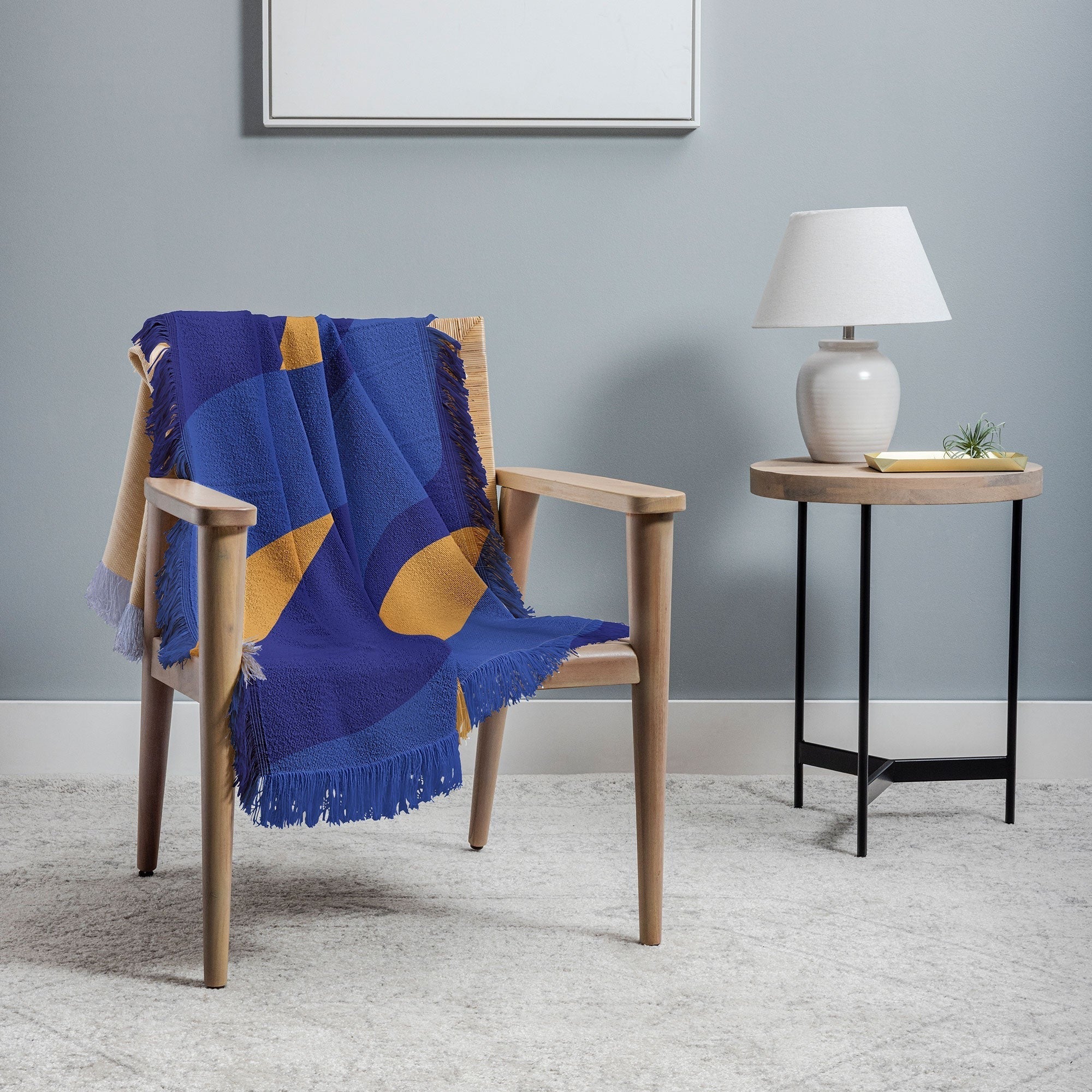 Camilla Foss Pebbles in Stream Throw Blanket
