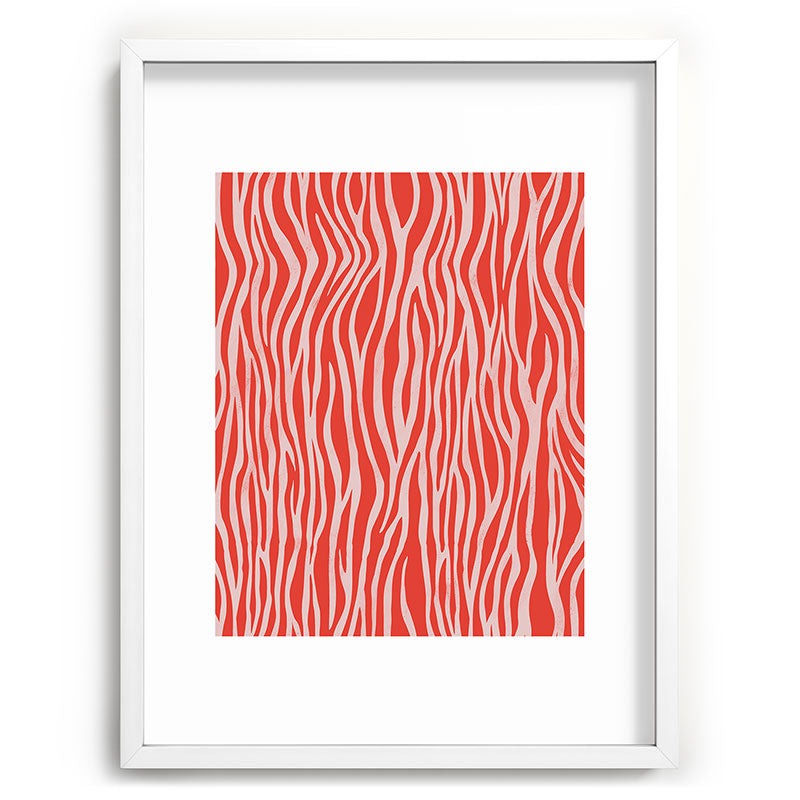 Avenie BR Red Zebra Stripe Recessed Framing Rectangle