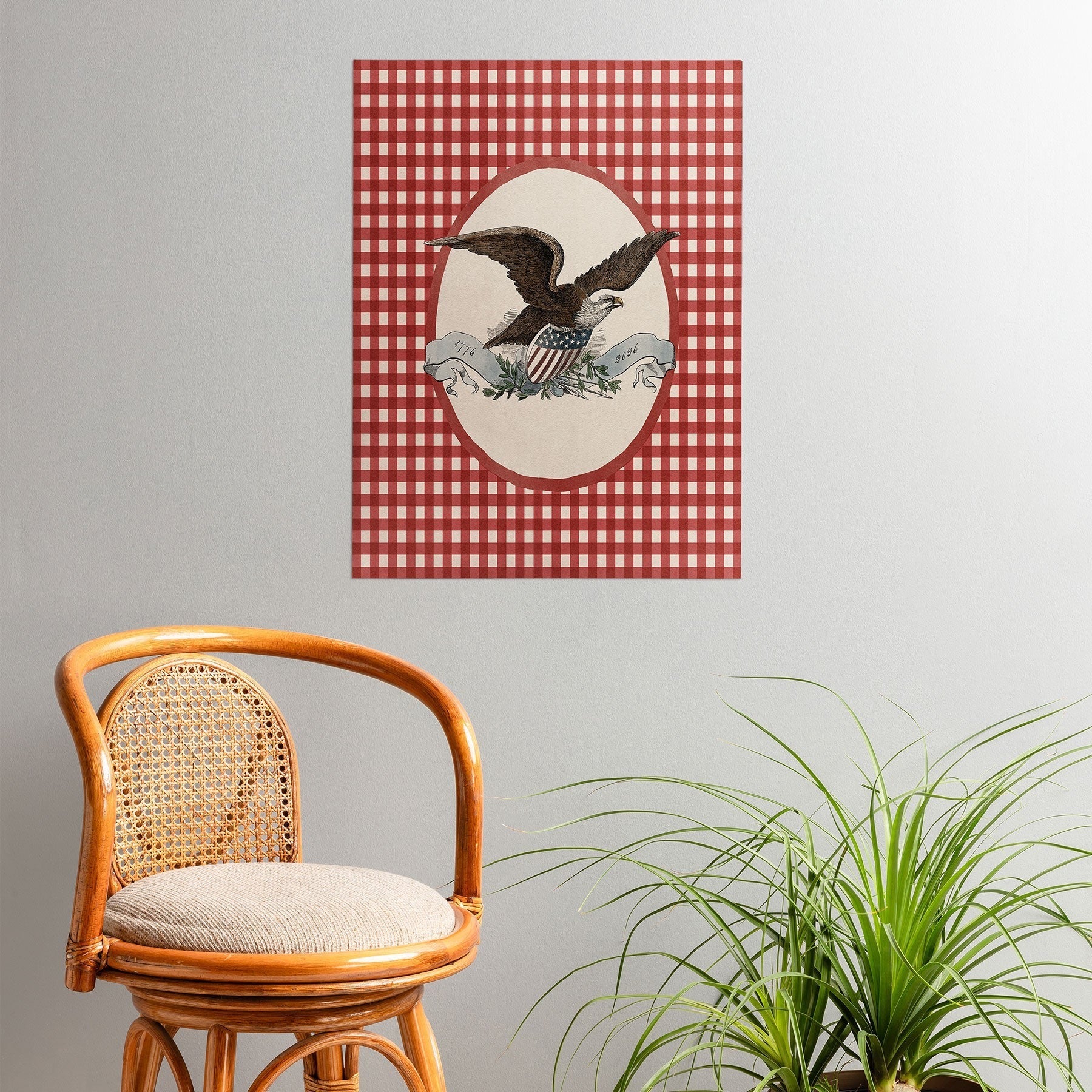 DENY Designs Gingham Eagle Poster