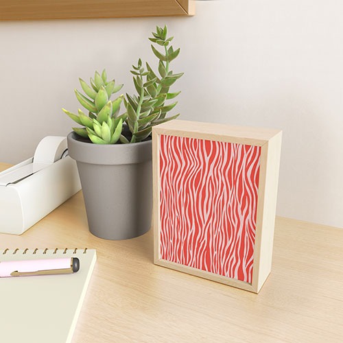 Avenie BR Red Zebra Stripe Framed Mini Art Print