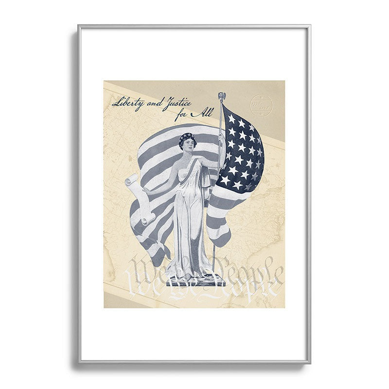 DENY Designs Liberty and Justice Woman Metal Framed Art Print
