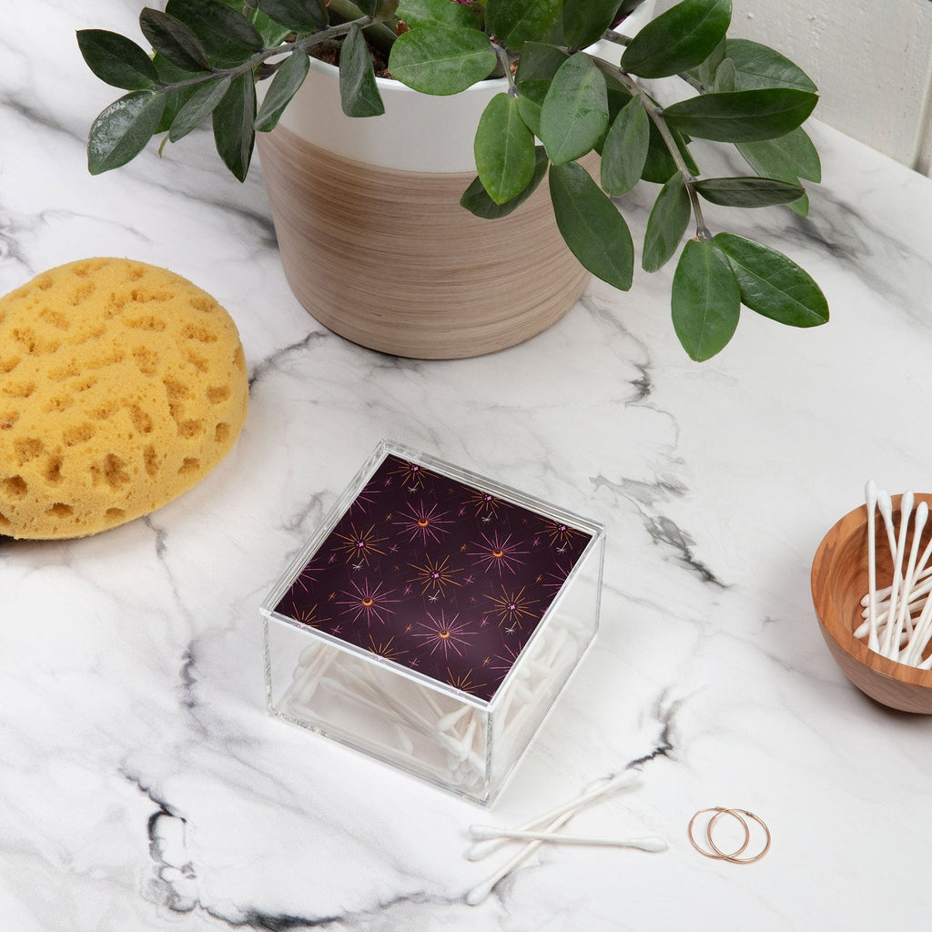 Little Om Pattern Little Moon plum Acrylic Box