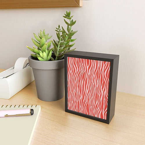 Avenie BR Red Zebra Stripe Framed Mini Art Print