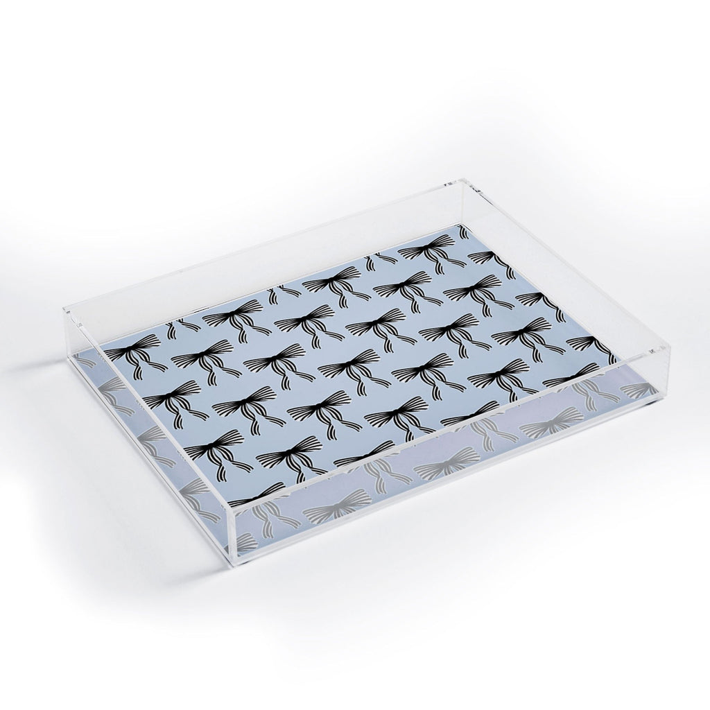 Design by Spark Black Striped Bows Acrylic Tray