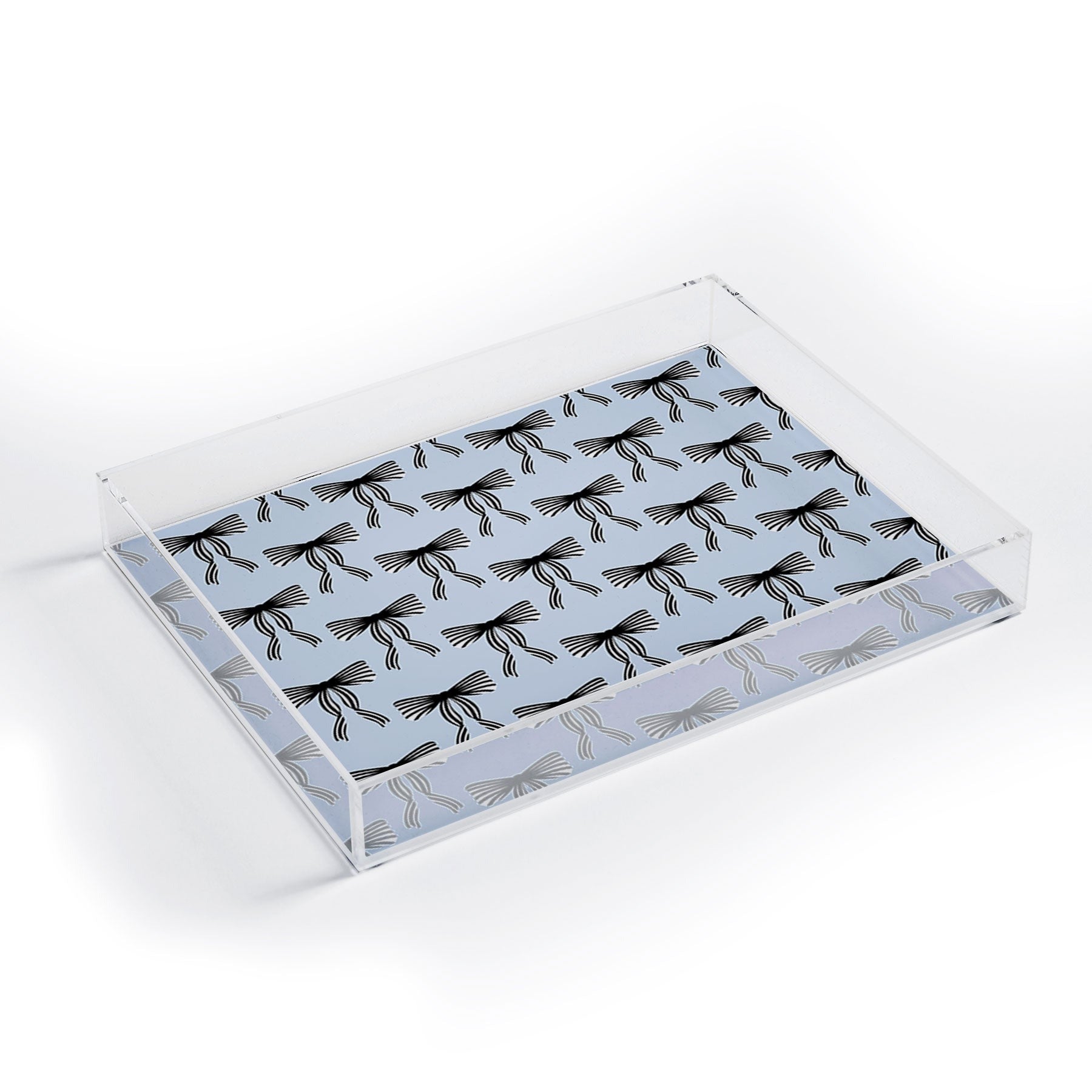 Design by Spark Black Striped Bows Acrylic Tray