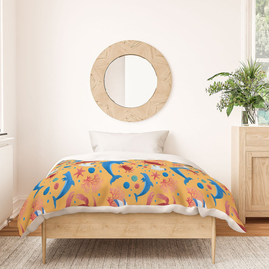 Seta Zakian Sailing Sealife yellow Duvet Cover