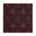 Little Om Pattern Little Moon plum Wood Wall Mural
